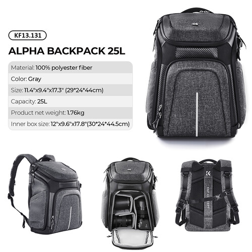 Morral de Lujo K&F Concept KF13.131 Multifuncional Color Gris